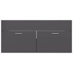 vidaXL Armoire d'évier avec lavabo intégré Gris brillant Aggloméré
