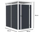 Abri de jardin "Baltimore" en résine - Gris - 2.47 m² - 1.30 x 1.90 m