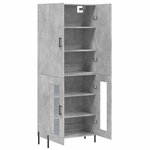 vidaXL Buffet haut Gris béton 69 5x34x180 cm Bois d'ingénierie