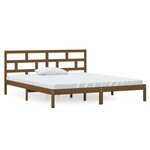 vidaXL Cadre de lit Marron miel Bois massif 135x190 cm Double