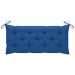 vidaXL Banc de jardin avec coussin bleu 120 cm Bois de teck massif