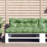 vidaXL Coussins de palette 2 Pièces motif de feuilles tissu