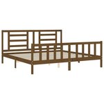 vidaXL Cadre de lit et tête de lit marron miel Super King bois massif