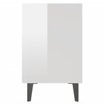 vidaXL Table de chevet avec pieds en métal Blanc brillant 40x30x50 cm
