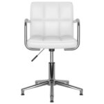 vidaXL Chaises pivotantes à manger lot de 2 blanc similicuir