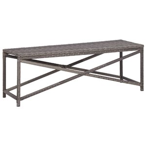 vidaXL Banc de jardin 120 cm Résine tressée Gris