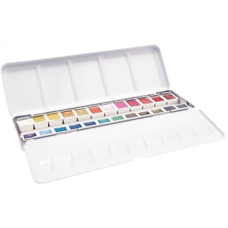 Palette d'aquarelle - 24 couleurs métalliques