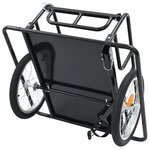 vidaXL Remorque de bicyclette 130x73x48 5 cm Acier Noir