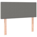 vidaXL Sommier tapissier avec matelas et LED Gris foncé 90x190cm Tissu
