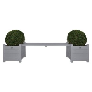 Esschert Design Jardinières avec banc pont Gris CF33G