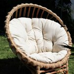 Fauteuil de jardin en osier CLER gris