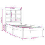 vidaXL Cadre de lit Gris Bois massif 90x200 cm