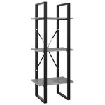 vidaXL Bibliothèque à 3 niveaux Gris béton 40x30x105 cm Aggloméré