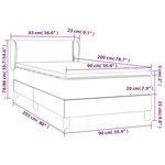 vidaXL Lit à sommier tapissier avec matelas Crème 90x200 cm Tissu