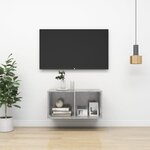 vidaXL Meuble TV mural Gris béton 37x37x72 cm Aggloméré