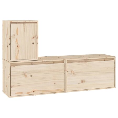 vidaXL Meubles TV 3 Pièces Bois massif de pin