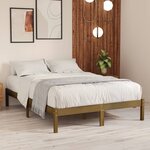 vidaXL Cadre de lit Marron miel Bois massif 135x190 cm Double