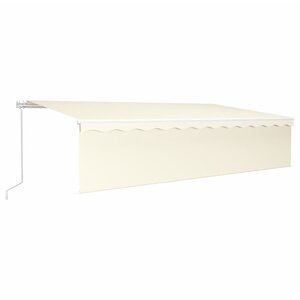 vidaXL Auvent manuel rétractable avec store 6x3 m Crème