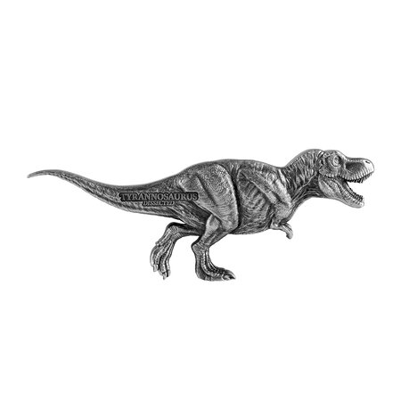 TYRANNOSAURUS DISSECTED T REX Jurassic 3 onces argent monnaie 15000 Francs Chad 2022