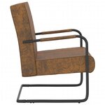 vidaXL Chaise cantilever Marron Tissu