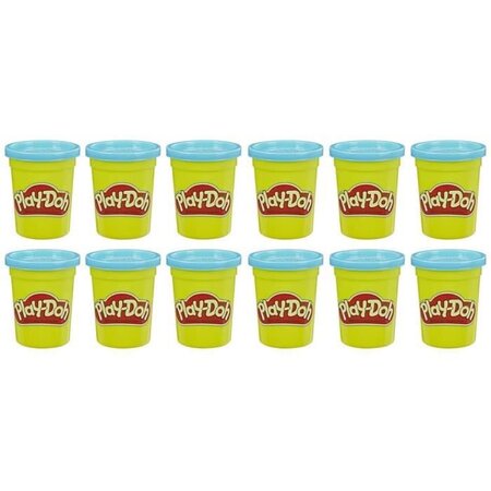 Play-doh - pâte a modeler - 12 pots de 112g - bleu