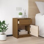 vidaXL Table de chevet Marron miel 40x31x50 cm Bois de pin massif