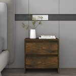 vidaXL Tables de chevet 2 Pièces Chêne fumé 45x34 5x44 5 cm Aggloméré