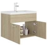 vidaXL Armoire d'évier avec lavabo intégré Chêne sonoma Aggloméré