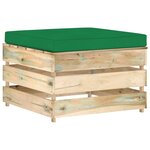 vidaXL Salon de jardin 11 Pièces avec coussins Bois imprégné de vert