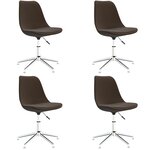 vidaXL Chaises pivotantes à manger lot de 4 marron foncé tissu