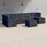 vidaXL Salon palette de jardin 8 Pièces Bois de pin massif Gris foncé
