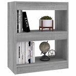 vidaXL Bibliothèque/Séparateur de pièce Sonoma gris 60x30x72 cm