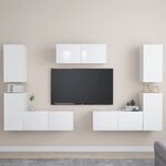 vidaXL Ensemble de meubles TV 7 Pièces Blanc brillant Aggloméré