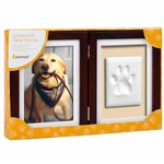 Pearhead cadre photo de bureau empreinte de patte bois marron