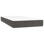 vidaXL Lit à sommier tapissier avec matelas Gris foncé 100x200 cm