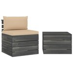 vidaXL Salon palette de jardin 2 Pièces avec coussins Bois de pin massif