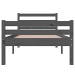 vidaXL Cadre de lit Gris Bois massif 90x190 cm Simple