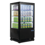 Vitrine réfrigérée de comptoir noire - 68 litres - polar - r600a - acier inoxydable68 428x386x885mm