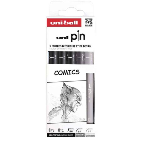 Feutre technique pin 'comics' pf  set de 5 uni-ball