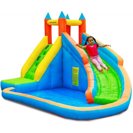Château aquatique gonflable pour enfants 4m - aire de jeux avec escalade  tobbogan et piscine - aqua park
