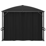 vidaXL Tonnelle avec rideaux 400x300x265 cm Anthracite