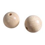 Boules en bois ø 30 mm - FSC100  - percées 6 mm - 4 pièces