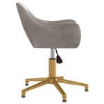 vidaXL Chaises à dîner pivotantes 4 Pièces Gris clair Velours