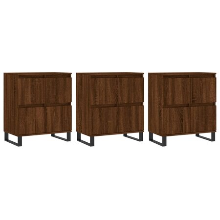 vidaXL Buffets 3 Pièces Chêne marron Bois d'ingénierie