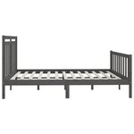 vidaXL Cadre de lit Gris Bois de pin massif 180x200 cm Super King
