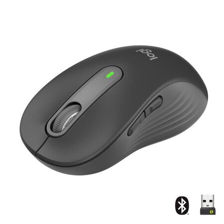 Souris sans fil logitech signature m650 l - grande taille silencieuse  bluetooth  boutons programmables - graphite
