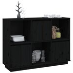 vidaXL Buffet Noir 110 5x35x80 cm Bois massif de pin