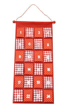 Calendrier de l'Avent feutrine rouge 38 5x83cm