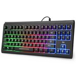 Rii rk104 clavier gamer filaire rétroéclairage clavier azerty de 2 zones compact de 87 touches pour ordinateur de bureau pour pc windows