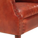 vidaXL Fauteuil tube Marron 62x58x65 cm Cuir véritable